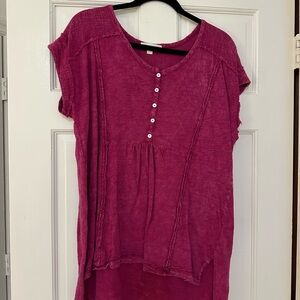 Elegant Fuchsia Button-Down Blouse
